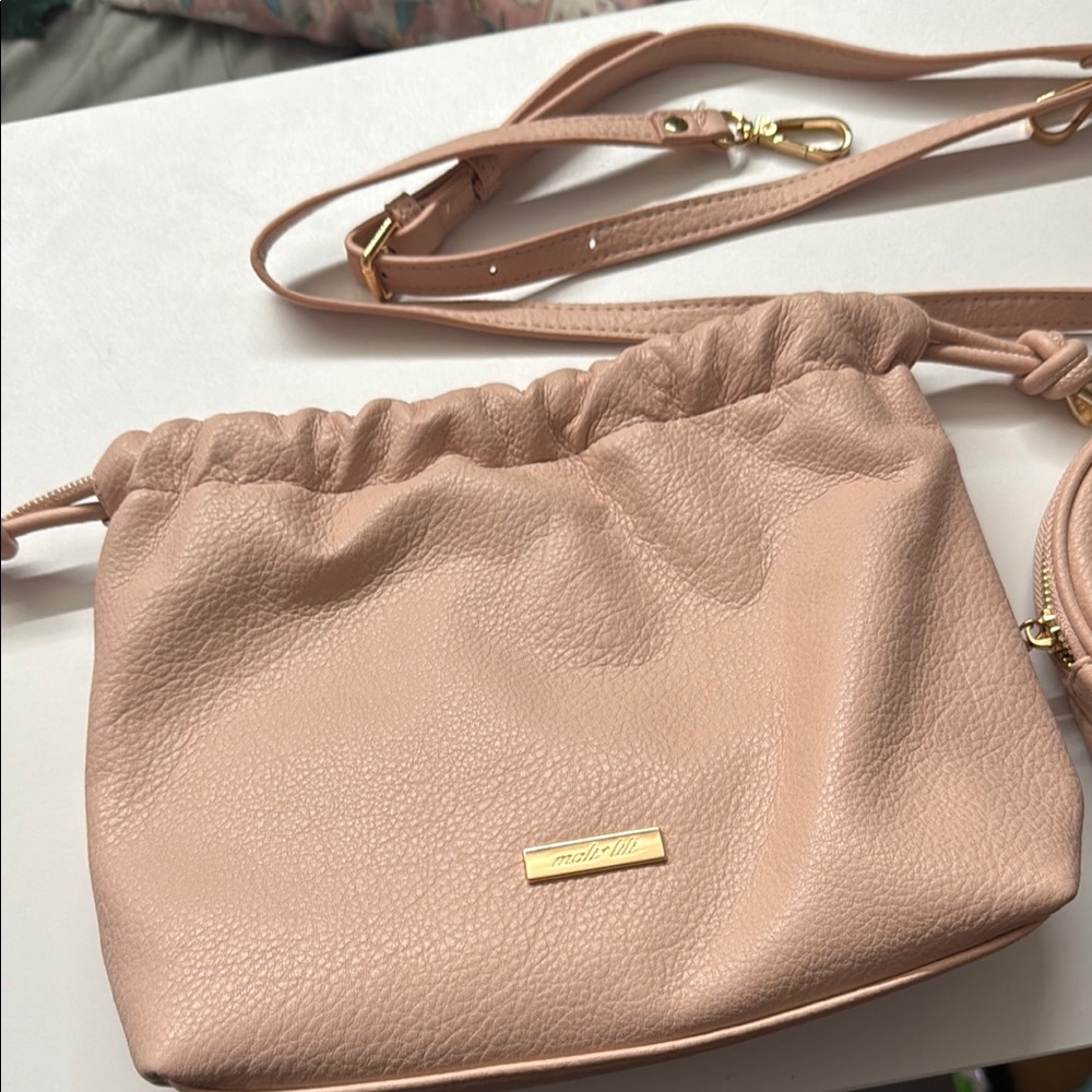 Pink Crossbody Bag with Textured Finish